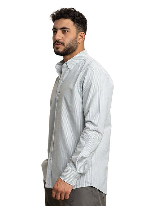 Olive - Design 1 Striped Oxford Shirt - Khotwh