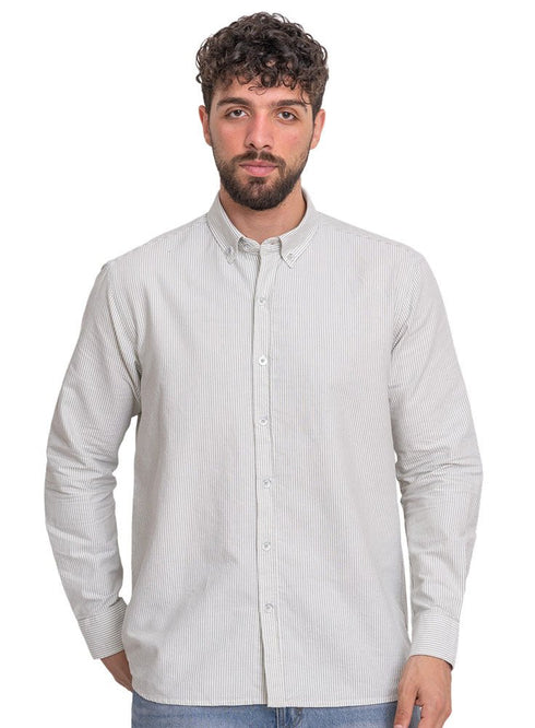 Olive - Design 1 Striped Oxford Shirt - Khotwh