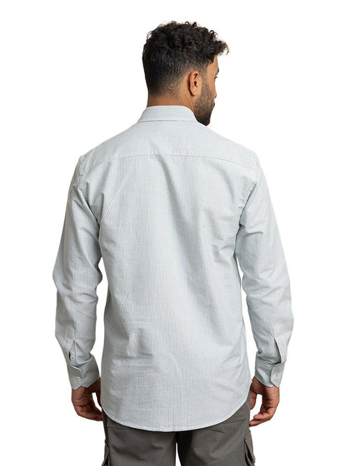 Olive - Design 1 Striped Oxford Shirt - Khotwh