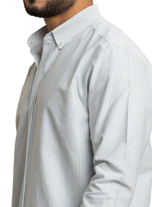 Olive - Design 1 Striped Oxford Shirt - Khotwh