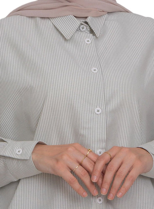 Olive - Design 1 Stripped Over - Size Shirt - Khotwh