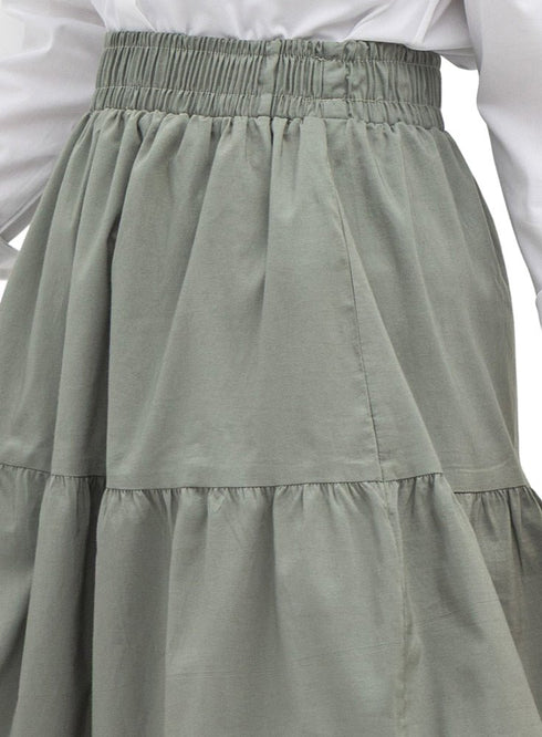 Olive - Design 7171 Tiered Skirt - Khotwh