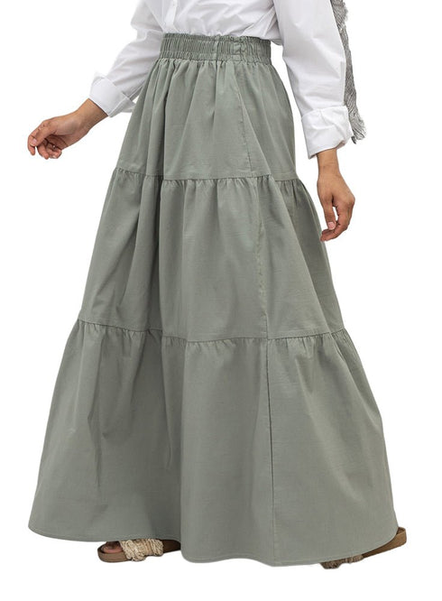Olive - Design 7171 Tiered Skirt - Khotwh