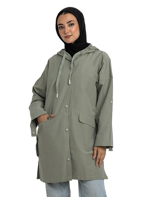 Olive - Design 7201 Gabardine Jacket - Khotwh