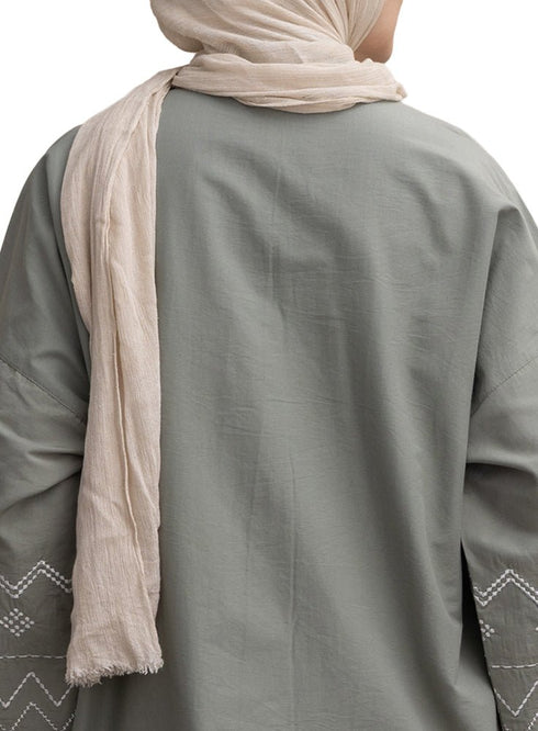 Olive Embroidered Poplin Shirt - Khotwh