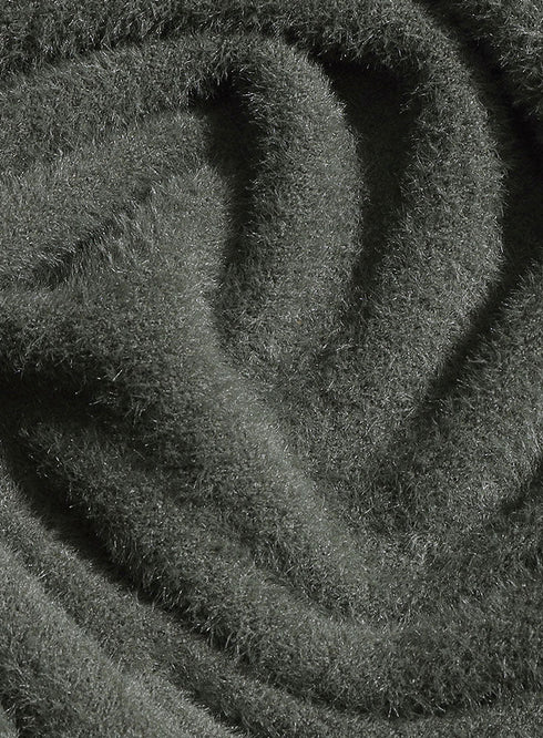 Olive Fluffy Over Size Pullover - Khotwh