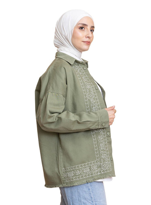 Olive Gabardine Jacket 2 - Khotwh