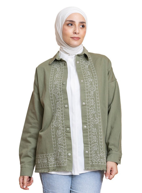 Olive Gabardine Jacket 2 - Khotwh