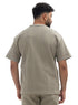 Olive Jacquard - Over Size Round T-Shirt - Khotwh