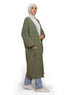 Olive knitted - Long Cardigan - Khotwh
