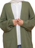 Olive knitted - Long Cardigan - Khotwh