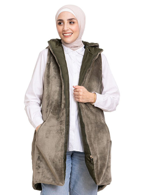 Olive L - Cut Double Face Jacket - Khotwh