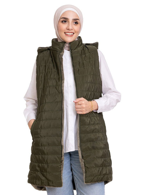 Olive L - Cut Double Face Jacket - Khotwh