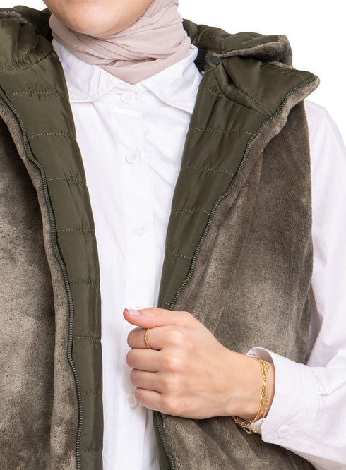 Olive L - Cut Double Face Jacket - Khotwh