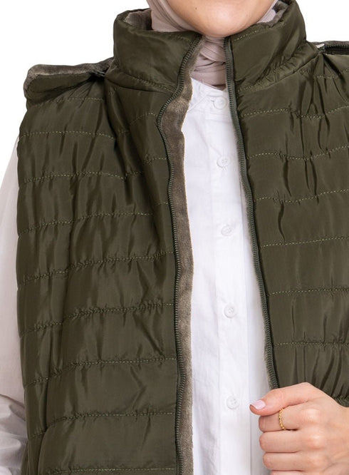 Olive L - Cut Double Face Jacket - Khotwh