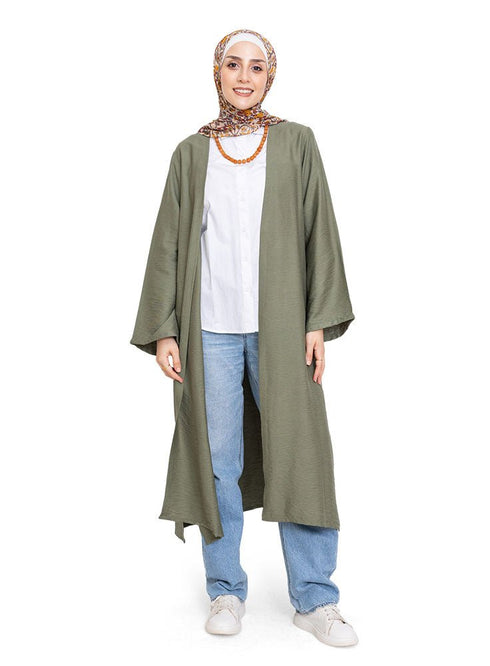 Olive Linen Kimono - Khotwh