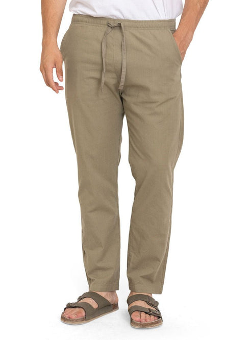 Olive linen Pant - Khotwh