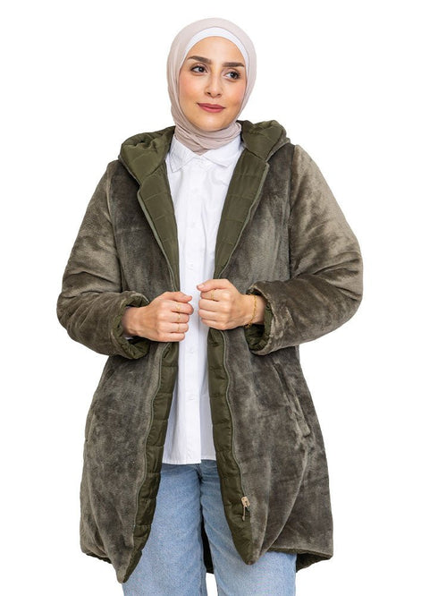 Olive Long - Double Face Jacket - Khotwh
