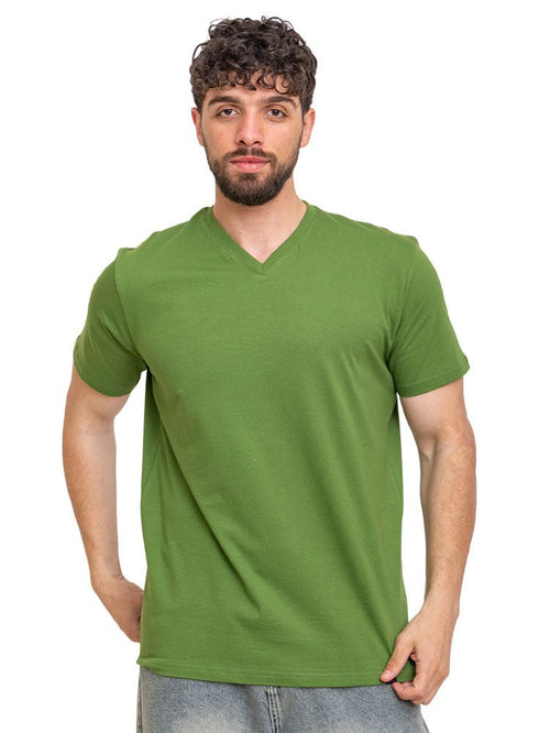 Olive Oil V - neck T-Shirt - Khotwh