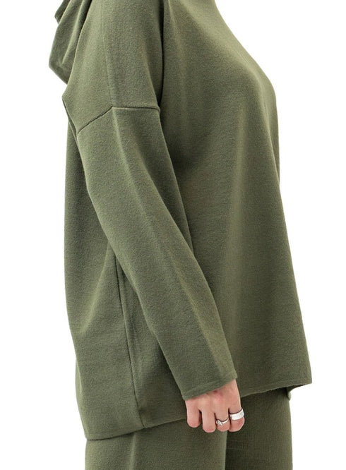 Olive Over Size Knitted Suit - Khotwh