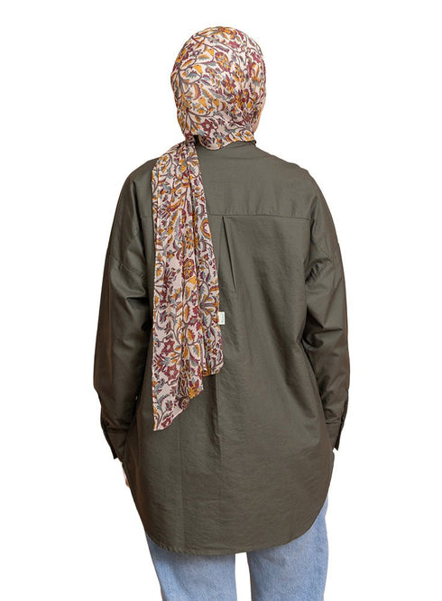 Olive Oxford Over Size Shirt - Khotwh