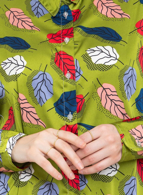 Olive P - Satin Over Size Shirt Style 3 - Khotwh