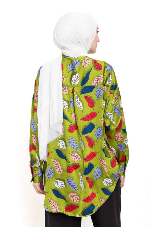 Olive P - Satin Over Size Shirt Style 3 - Khotwh