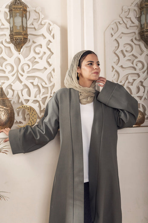 Olive Ribbed Long Cardigan - Khotwh