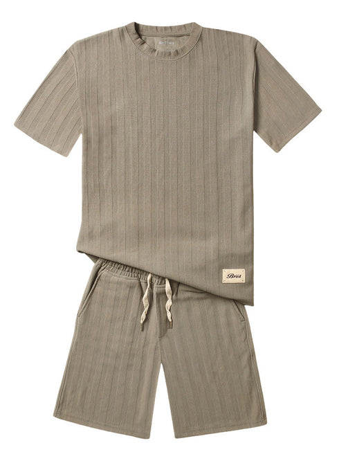 Olive S - Jacquard O - S Round T-Shirt - Khotwh