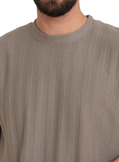 Olive S - Jacquard O - S Round T-Shirt - Khotwh