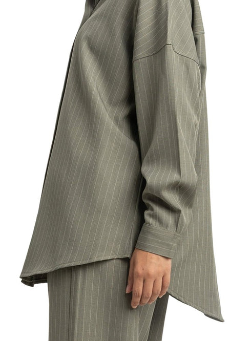 Olive Striped Suit - Khotwh