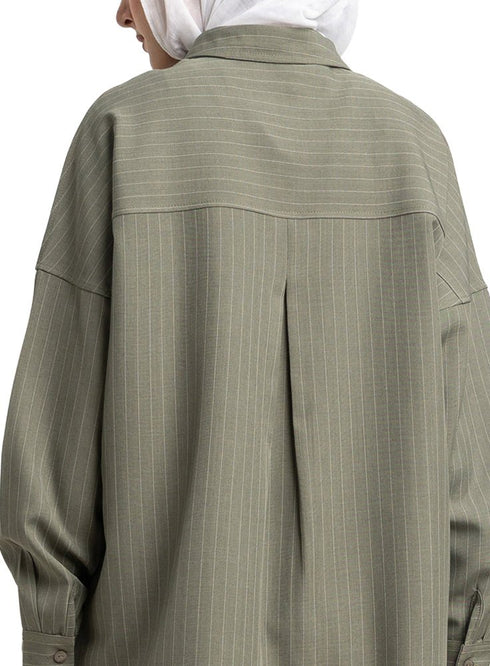 Olive Striped Suit - Khotwh