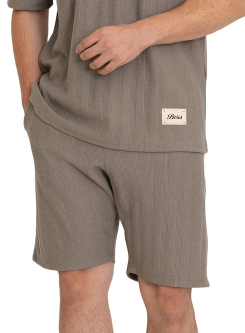 Olive Striperd Jacquard Short - Khotwh