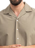 Olive Tennis Collar Linen Shirt - Khotwh