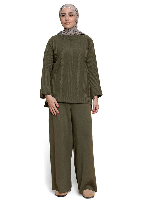 Olive Upside Sleeve Plexus Suit - Khotwh