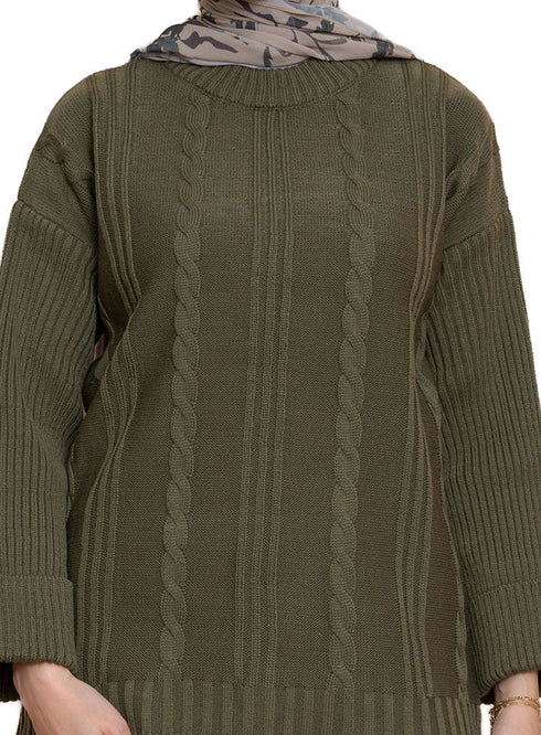 Olive Upside Sleeve Plexus Suit - Khotwh