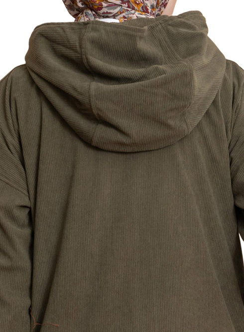 Olive Velvet SW - Zipper - Khotwh