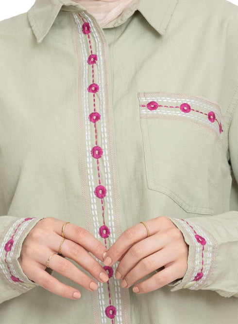 Olive Western Shirt - Khotwh