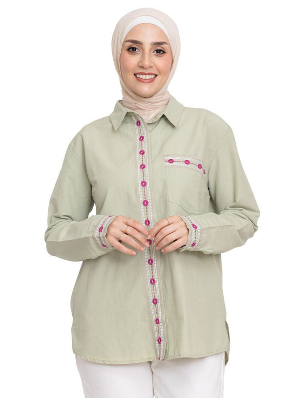 Olive Western Shirt - Khotwh