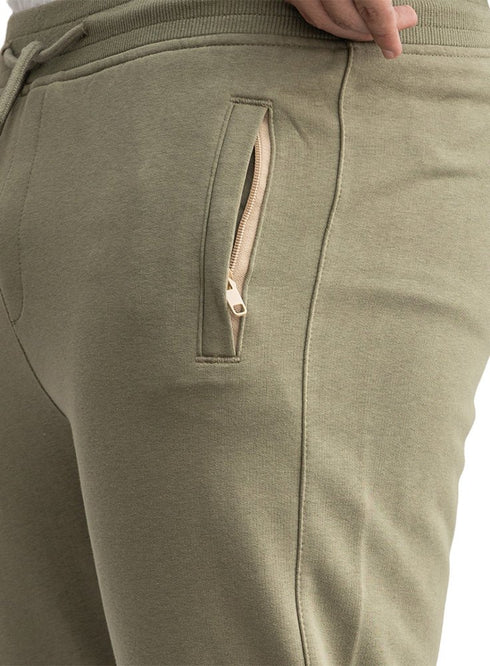 Olive Zipper-Melton Wide Leg - Khotwh