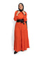 Orange Basic Dress - Khotwh