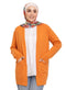 Orange Basic Pocket Cardigan - Khotwh