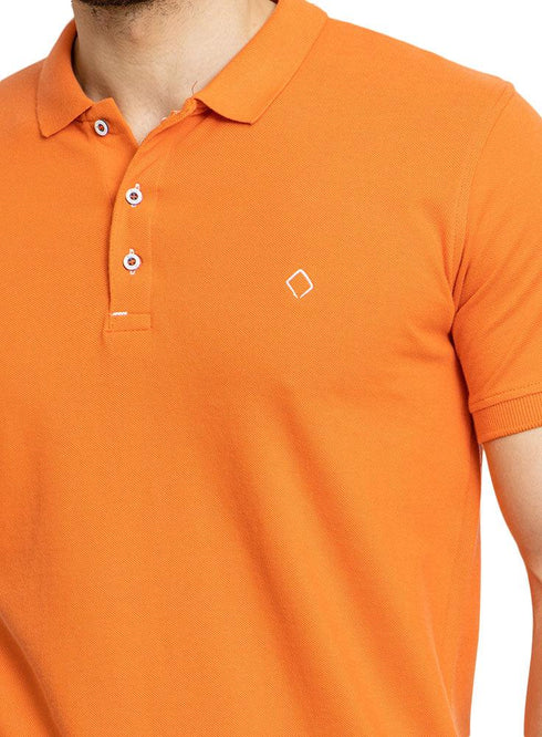 Orange Basic Polo - Khotwh