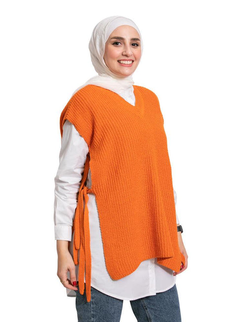 Orange Cut Pelt Pullover One Size - Khotwh