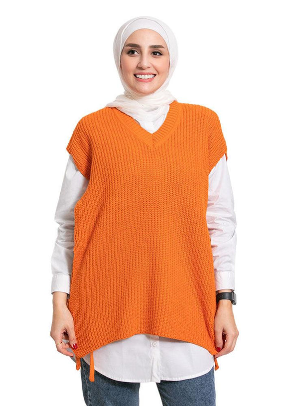 Orange Cut Pelt Pullover One Size - Khotwh