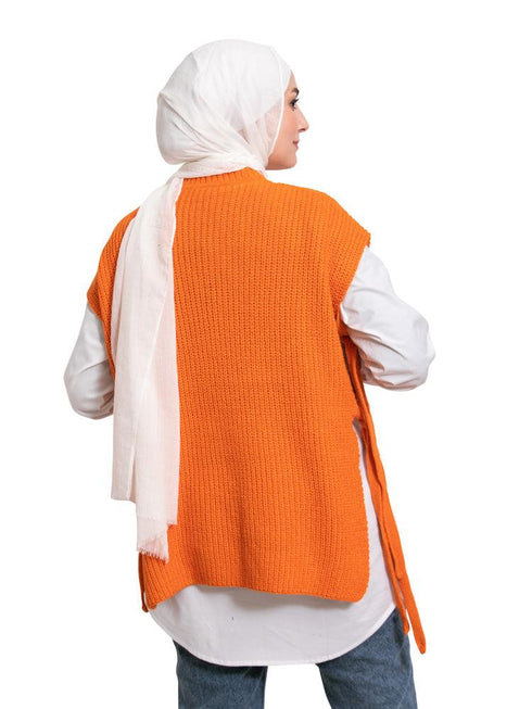 Orange Cut Pelt Pullover One Size - Khotwh