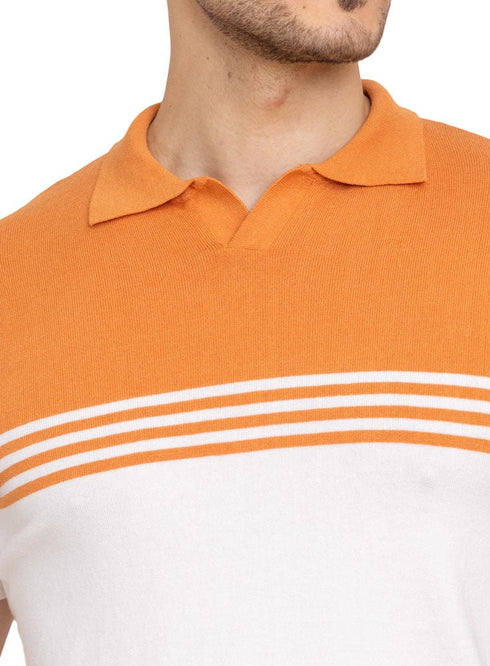 Orange Design 17 - F - Polo Neck T-Shirt - Khotwh