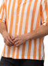 Orange - Design 6 Striped Tennis Collar Shirt - Khotwh