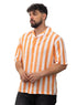 Orange - Design 6 Striped Tennis Collar Shirt - Khotwh