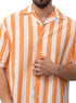 Orange - Design 6 Striped Tennis Collar Shirt - Khotwh